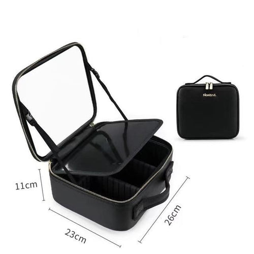 Load image into Gallery viewer, Makeup Organizer Bag With LED Mirror
