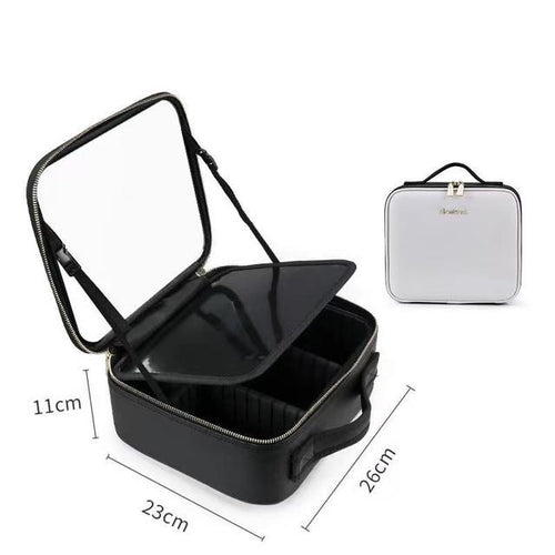 Load image into Gallery viewer, Makeup Organizer Bag With LED Mirror
